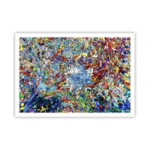Poster - Glas in lood druppel - 100x70 cm
