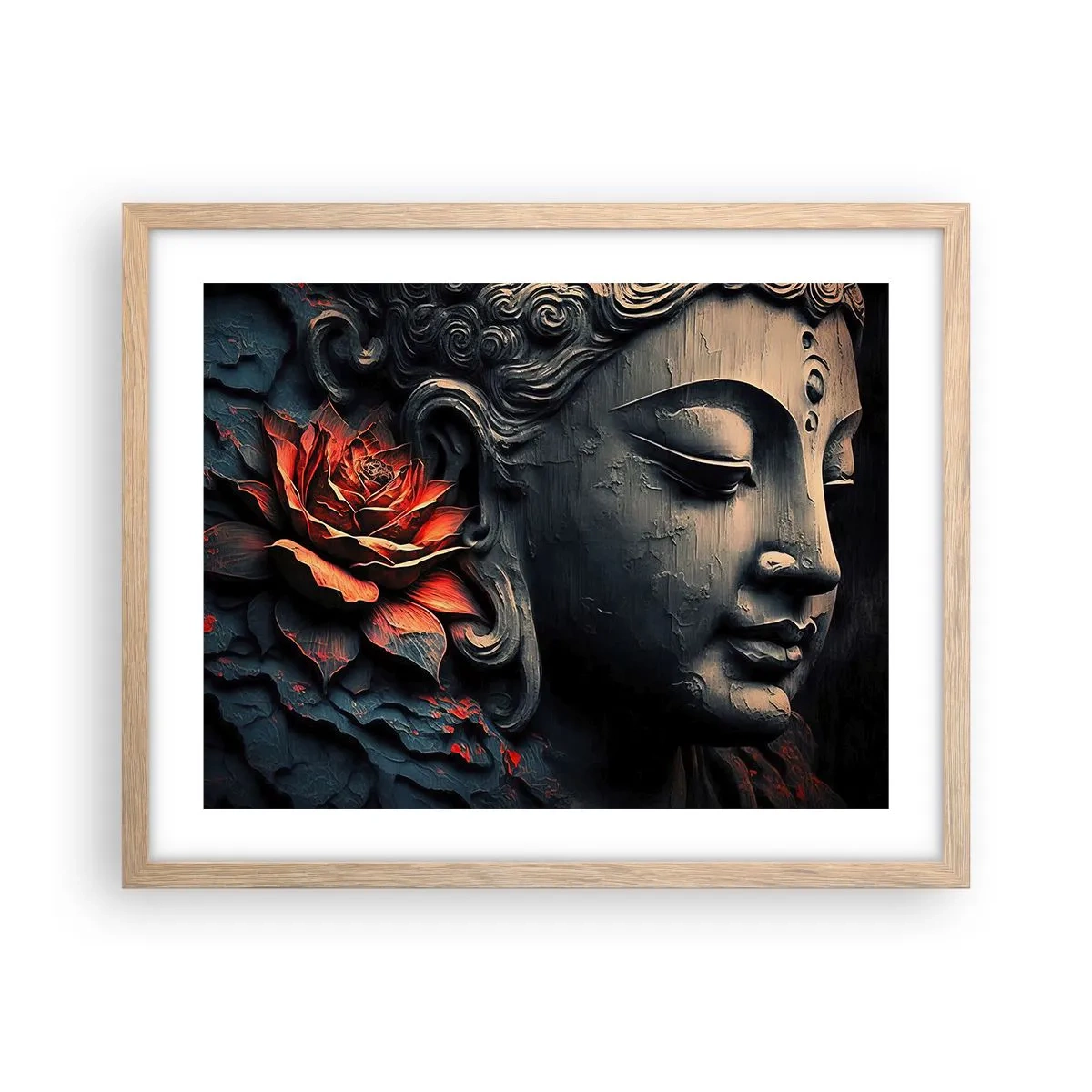 Een poster in een licht eiken lijst - In harmonie met de wereld - 50x40 cm