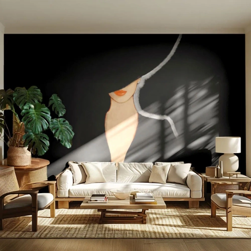 Fotobehang Premium Canvas - Elegantie en stijl - Vrouw In Een Hoed, Mode, Deel - 400x280 cm