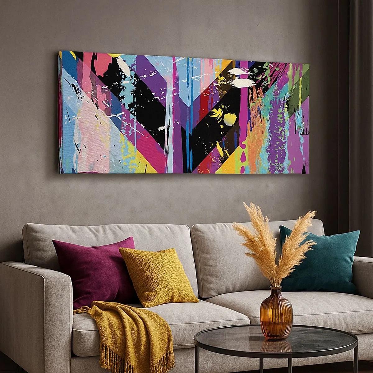 Schilderen op canvas - Van boven naar beneden - 100x40 cm