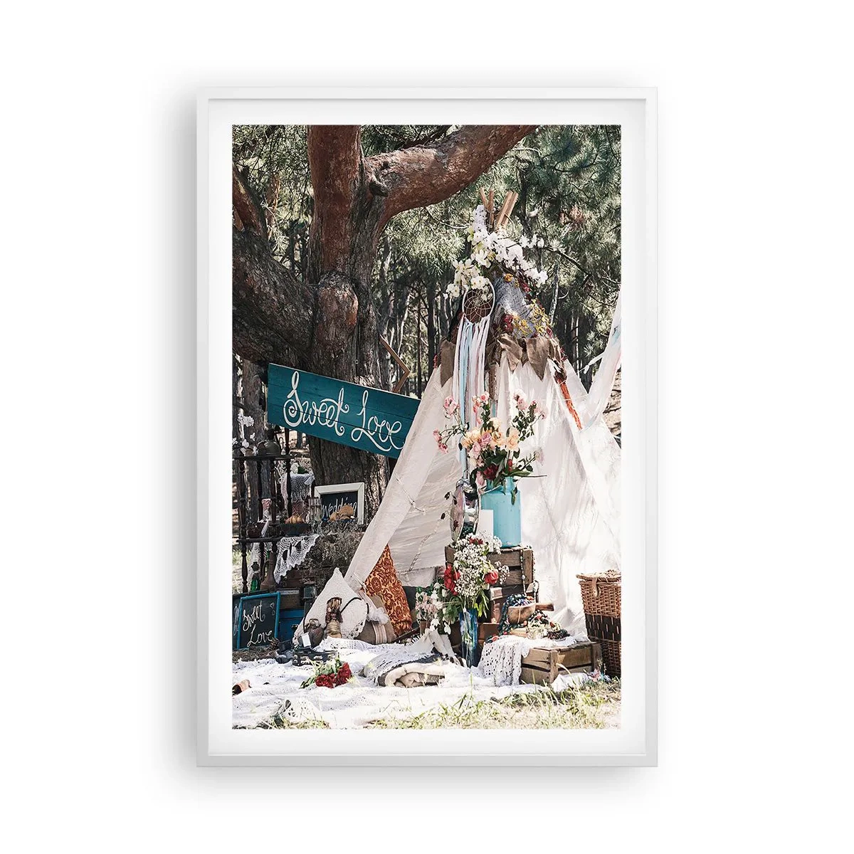 Poster in een witte lijst - De liefde bedrijven ... - 61x91 cm