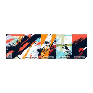 Fotobehang Monster Zelfklevend Deluxe Sticker - Dynamische compositie - Abstractie, Graffiti, Deel - 100x30 cm