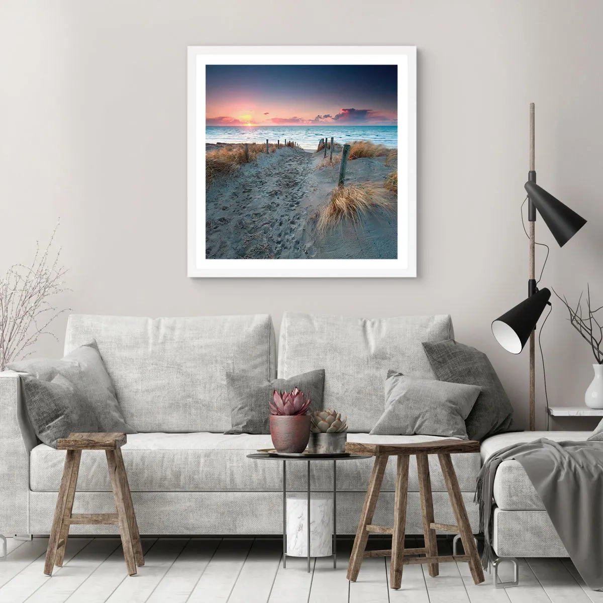 Poster in een witte lijst - Je liet een regenboog van licht stralend... - 60x60 cm