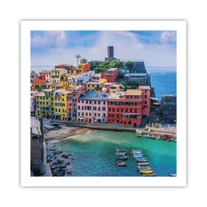 Poster - Mediterrane magische stad - 60x60 cm