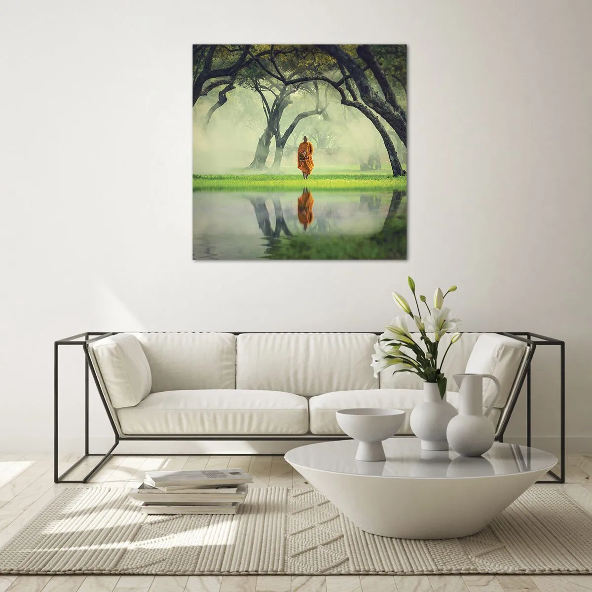 Schilderen op glas - Op weg naar verlichting - 40x40 cm