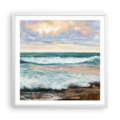 Poster in een witte lijst - Hier maak je je ziel glad - 60x60 cm