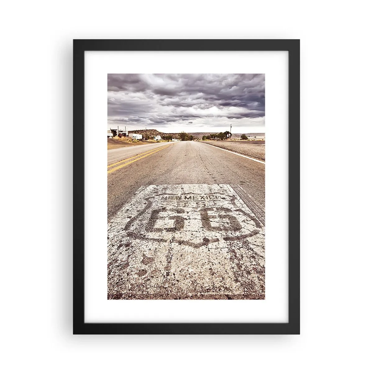 Poster in een zwarte lijst - Mother Road - een Amerikaanse legende - 30x40 cm