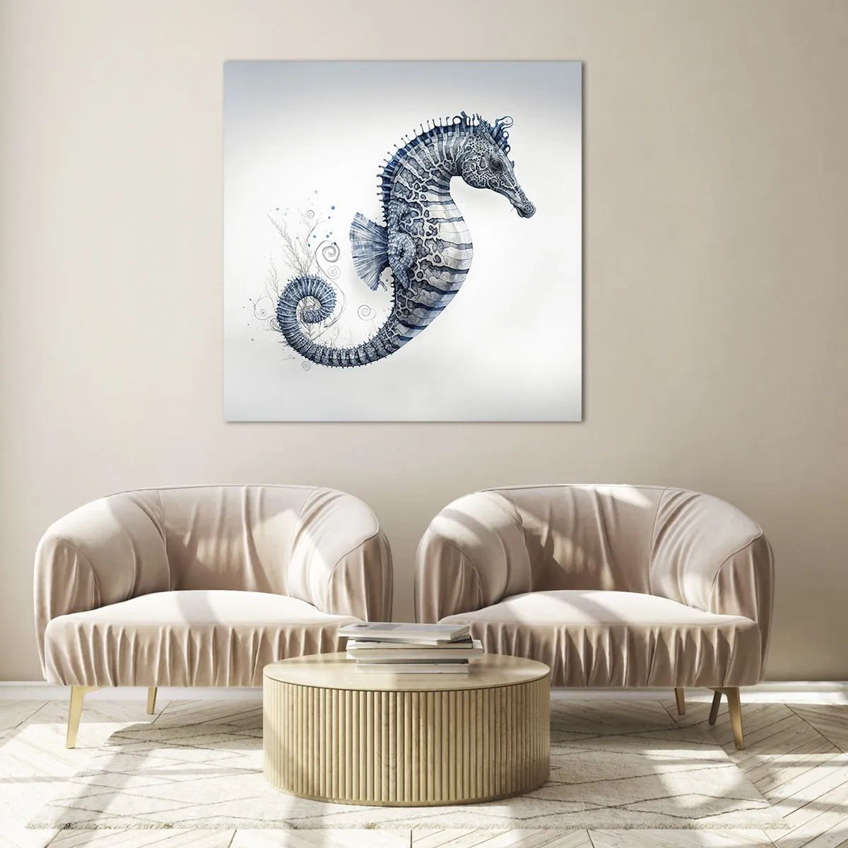 Schilderen op glas - Een subtiele grap van de natuur - 70x70 cm