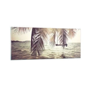 Schilderen op glas - Je kunt naar believen in de wolken slingeren - 100x40 cm