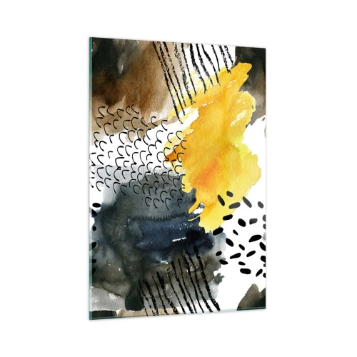 Schilderen op glas - Een ontmoeting van de elementen - 50x70 cm