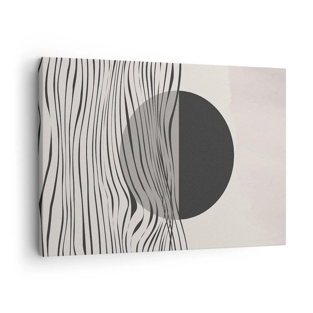 Schilderen op canvas - Abstracte lijnen en geometrische vormen in gedempte kleuren - 70x50cm - Halve compositie - Moderne wanddecoratie voor woonkamer en slaapkamer ARTTOR