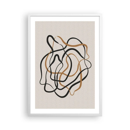 Poster in een witte lijst - Alles ging mis - 50x70 cm