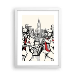 Poster in een witte lijst - Improvisatie van New York - 30x40 cm
