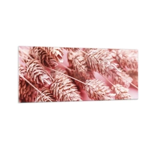 Schilderen op glas - Een bloemencascade in roze - 100x40 cm