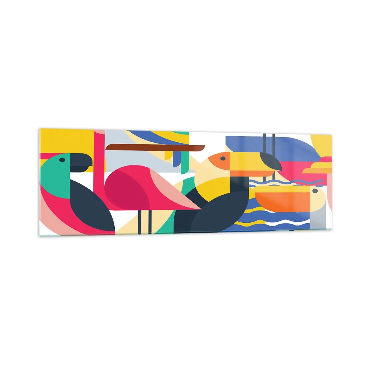 Schilderen op glas - Vogelfeestje - 160x50 cm