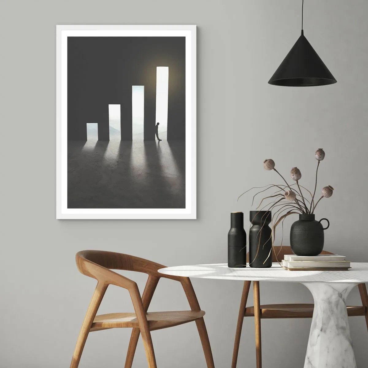 Poster in een witte lijst - Succes - impressie - 70x100 cm