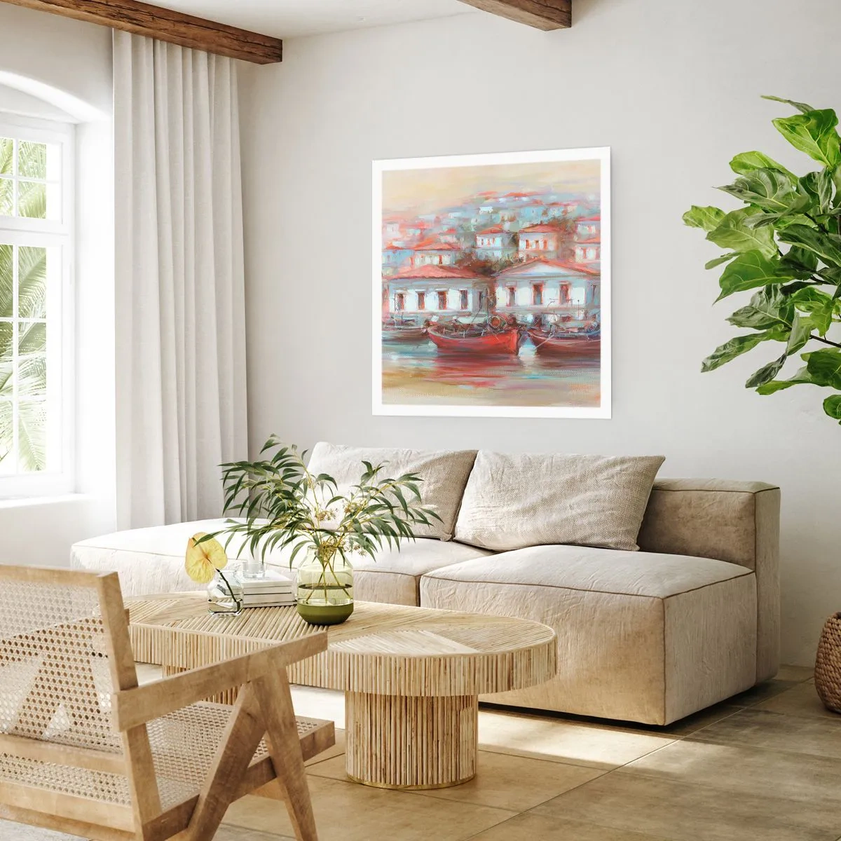 Poster - Gelukkige stad - 60x60 cm