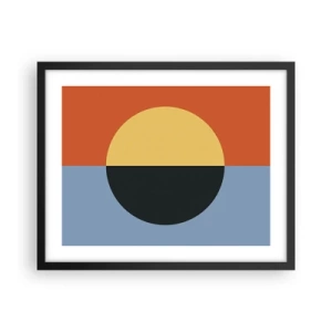Poster in een zwarte lijst - Een compositie van warmte en koelte - 50x40 cm
