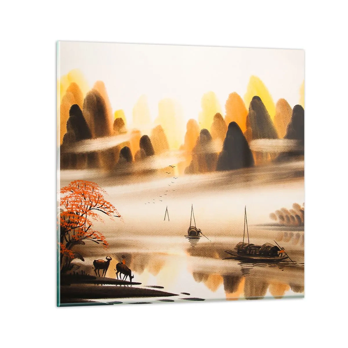 Schilderen op glas - Verder dan het Verre Oosten - 60x60 cm