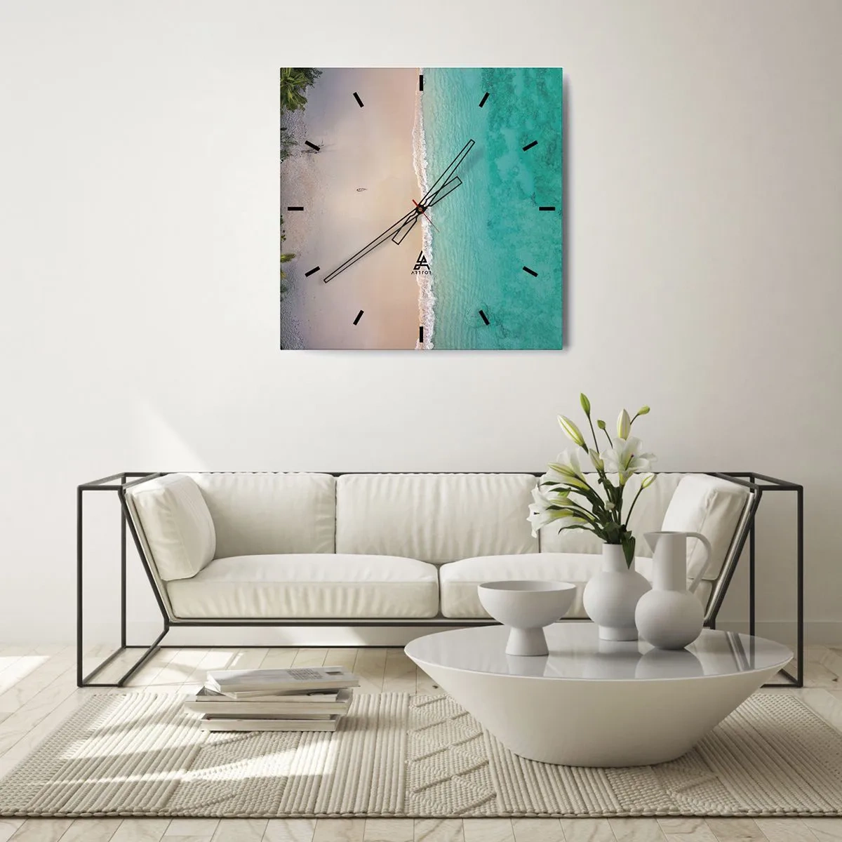 Wandklok - Klok - Paradijsstrand - 30x30 cm