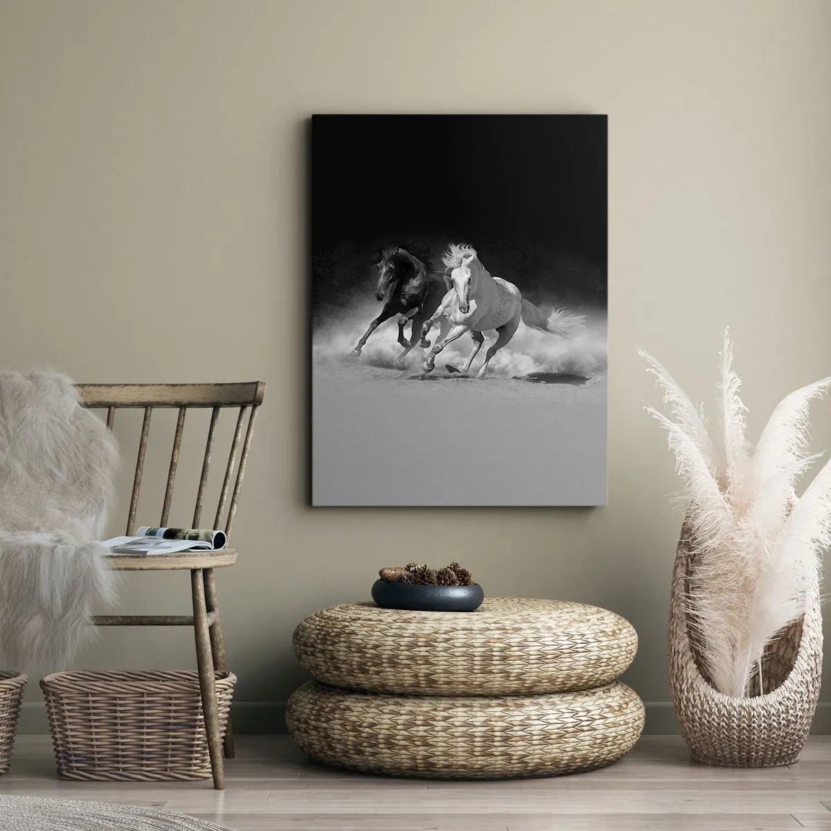 Schilderen op canvas - Vrijheidsgalop - 65x120 cm