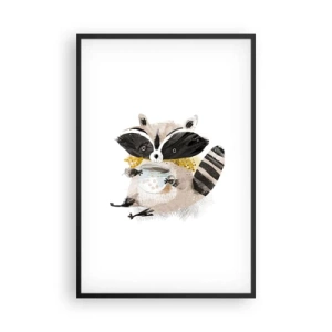 Poster in een zwarte lijst - Mijn vriend de wasbeer - 61x91 cm