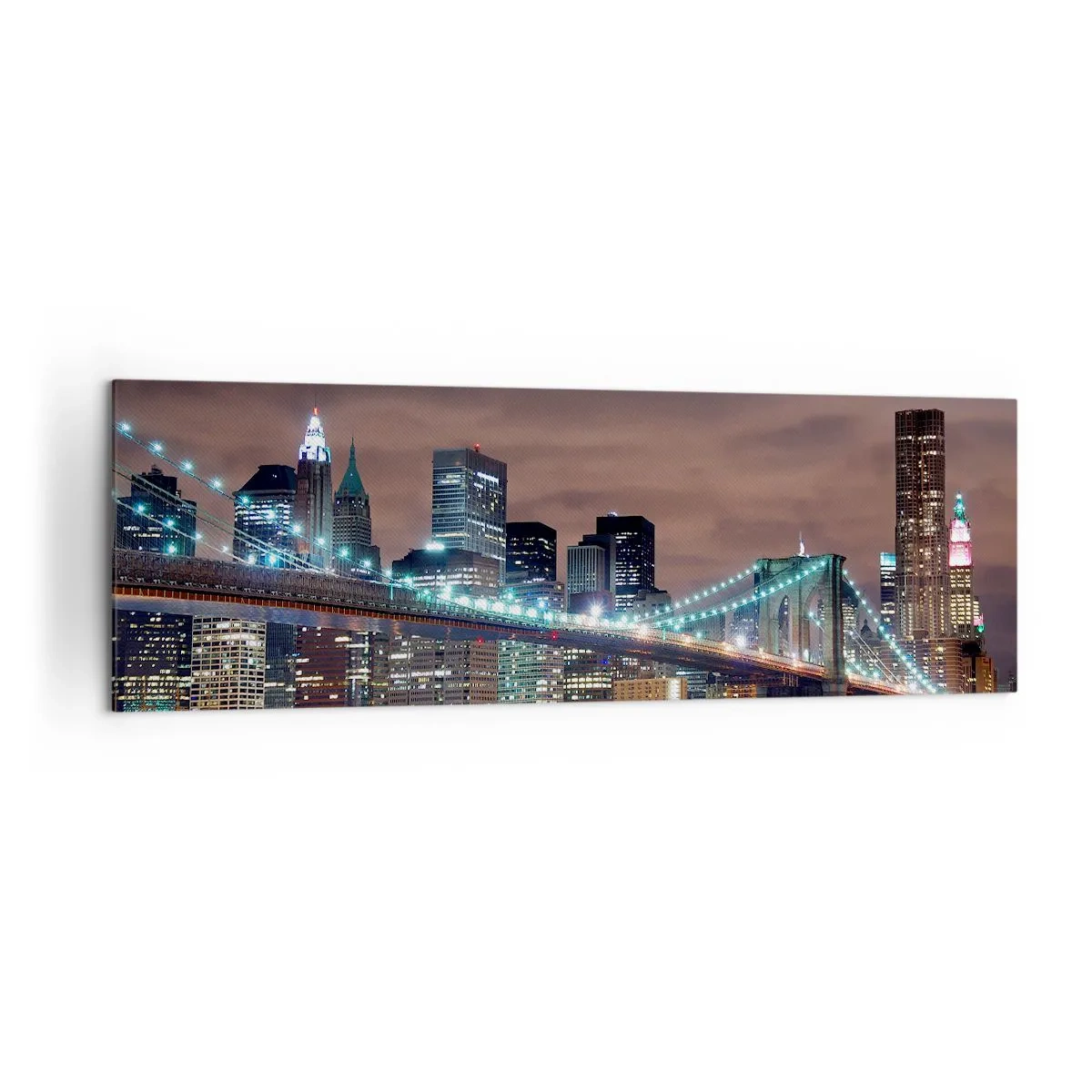 Schilderen op canvas - Lichten van een grote stad - 160x50 cm