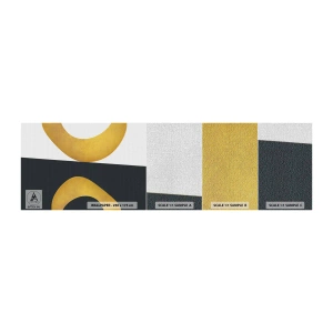 Fotobehang Monster Premium Canvas - Ten eerste: goud - Abstractie, Vormen, Wielen - 100x30 cm