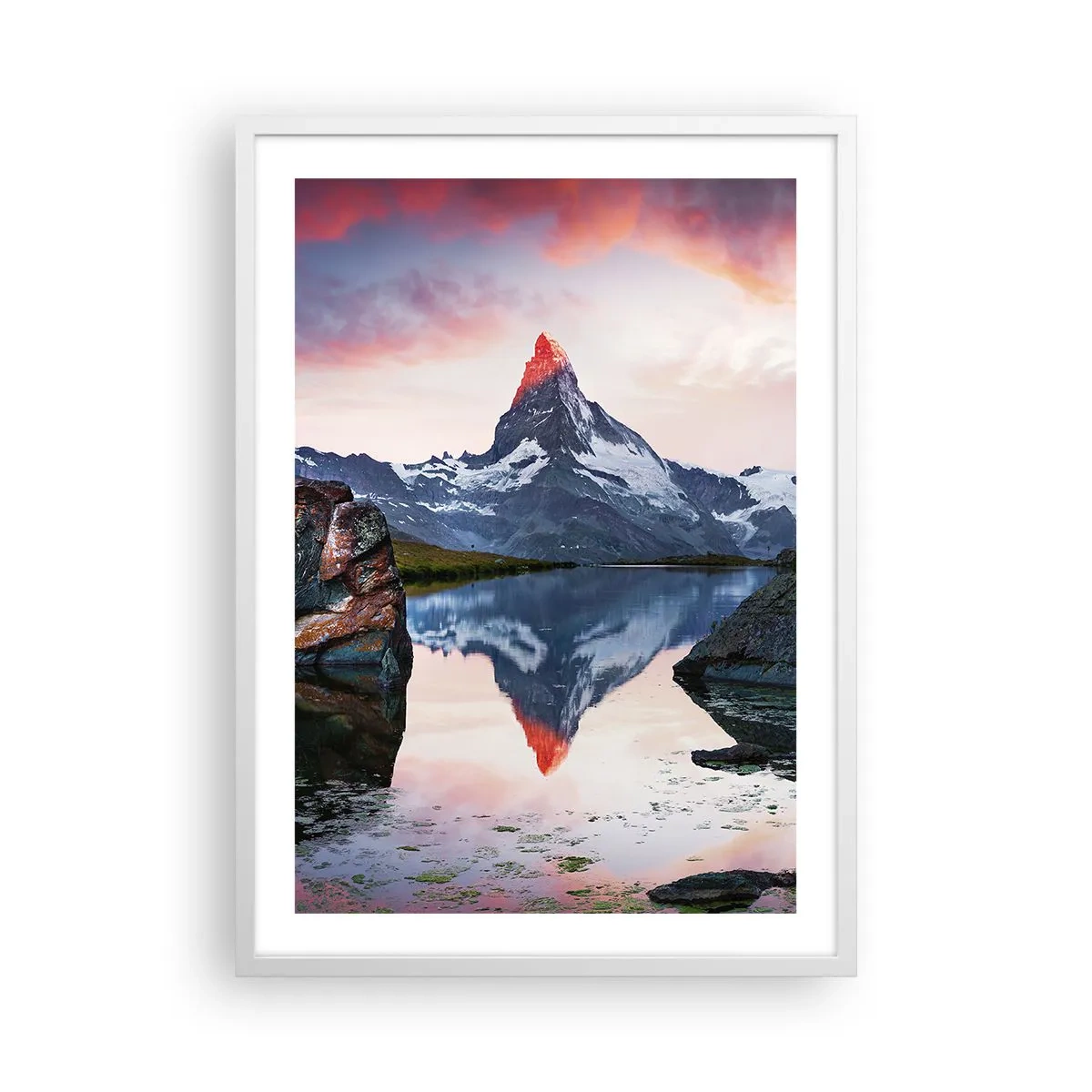 Poster in een witte lijst - Het hart van de bergen is heet - 50x70 cm