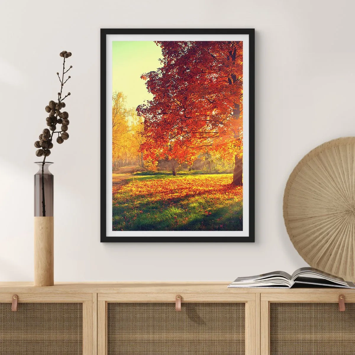 Poster in een zwarte lijst - Rood is mooi - 70x100 cm