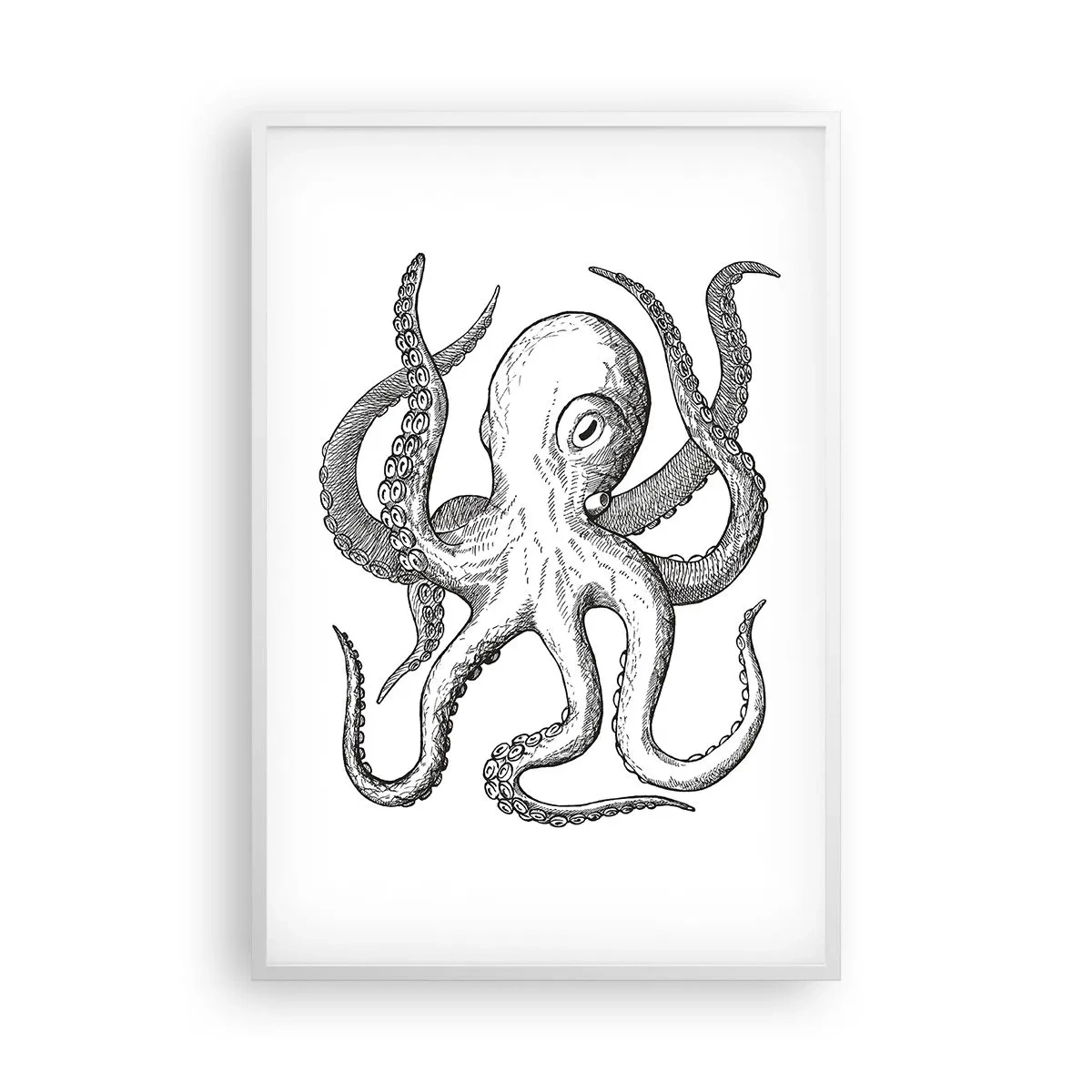 Poster in een witte lijst - Dansend met de golven - 61x91 cm