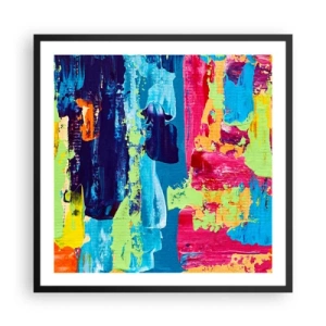 Poster in een zwarte lijst - Het leven is mooi! - 60x60 cm