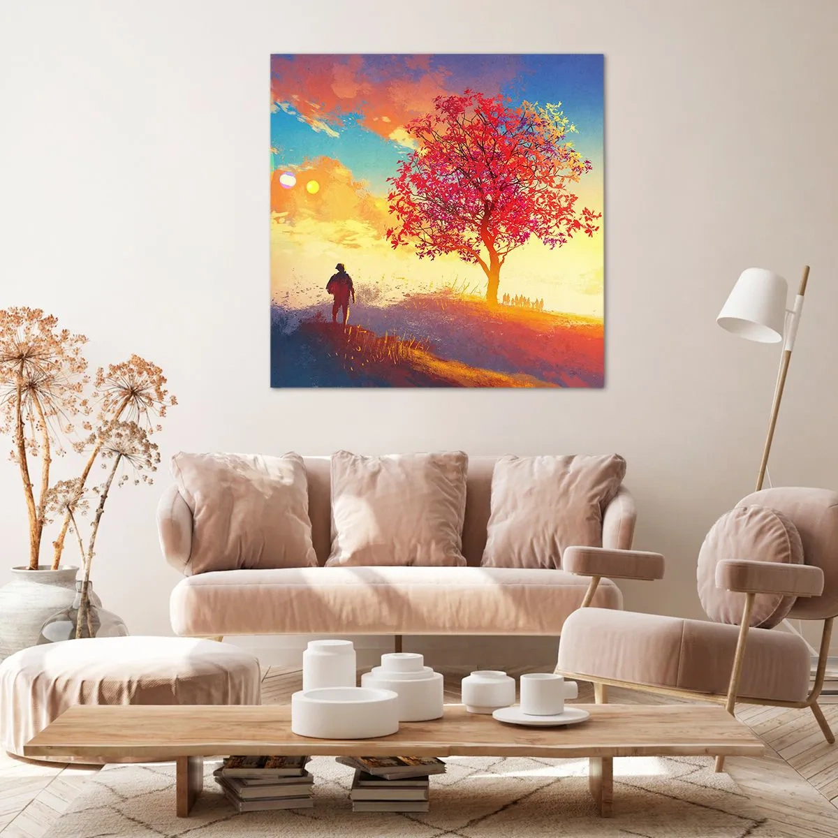 Schilderen op canvas - Pelgrim bij de bestemming - 40x40 cm