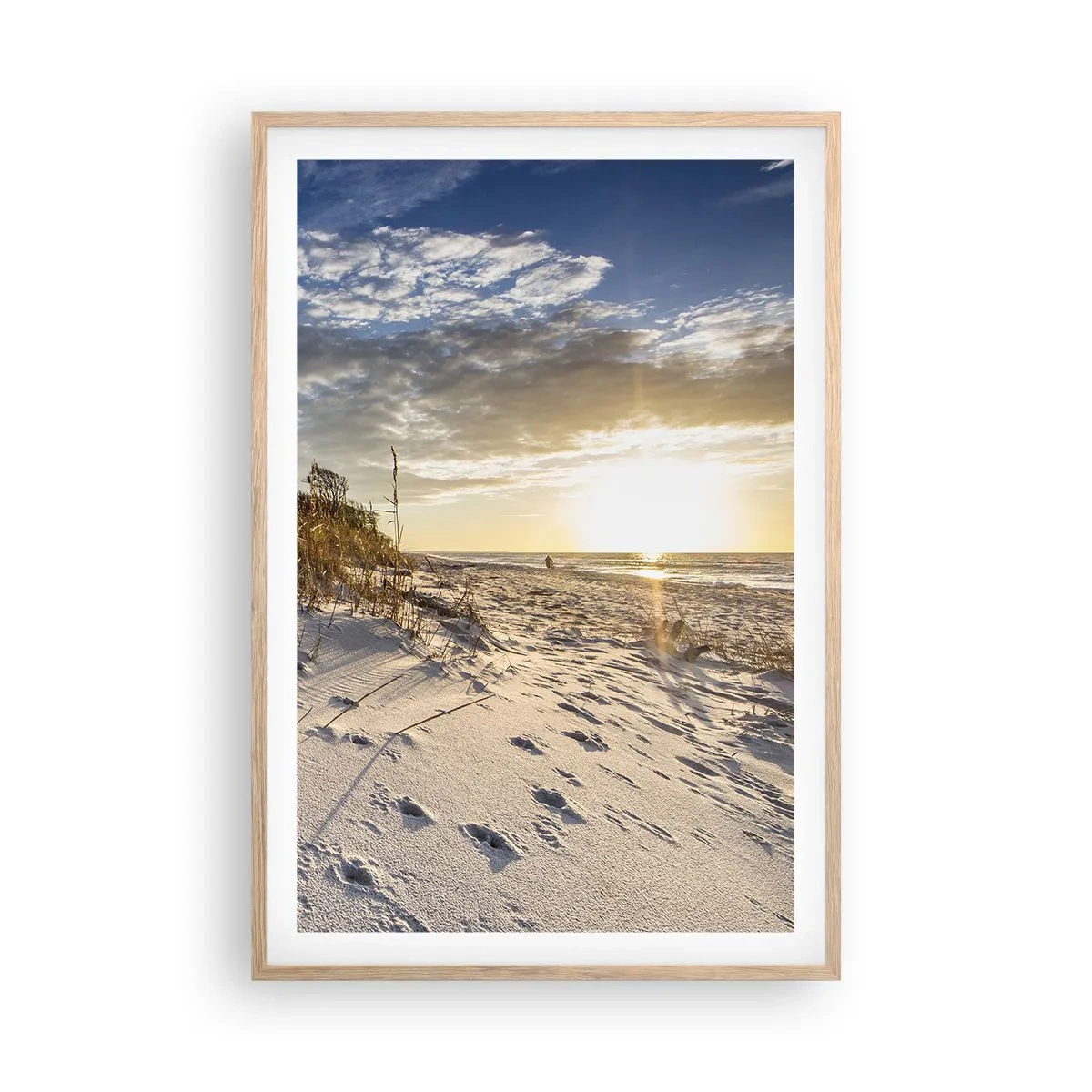 Een poster in een licht eiken lijst - Een uitnodiging voor een wandeling - 61x91 cm