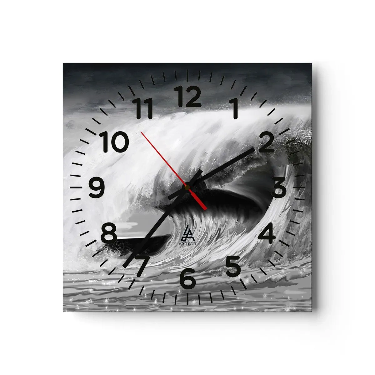 Wandklok - Klok - De woede van de oceaan - 40x40 cm