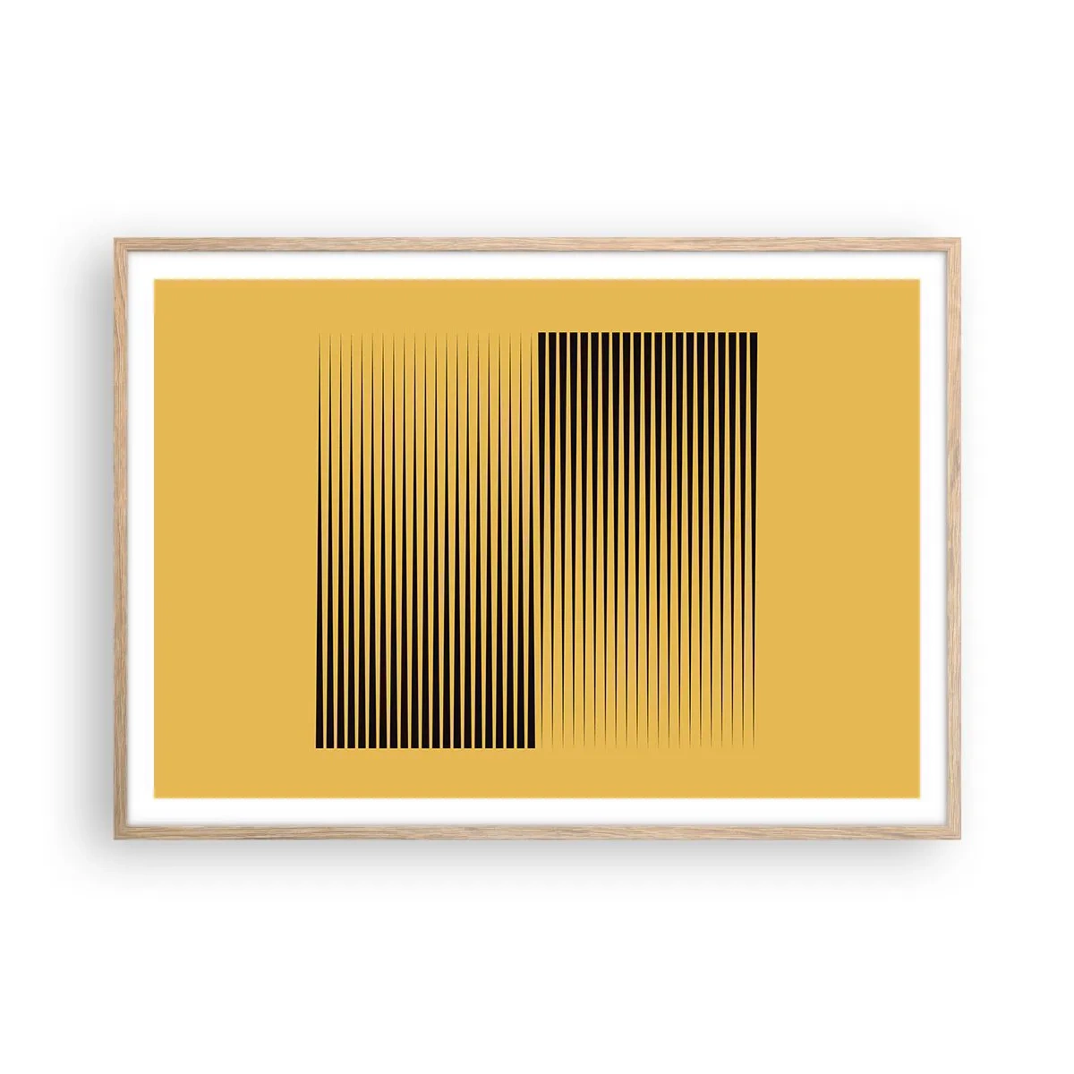 Een poster in een licht eiken lijst - Vierkant van tegenpolen - 100x70 cm