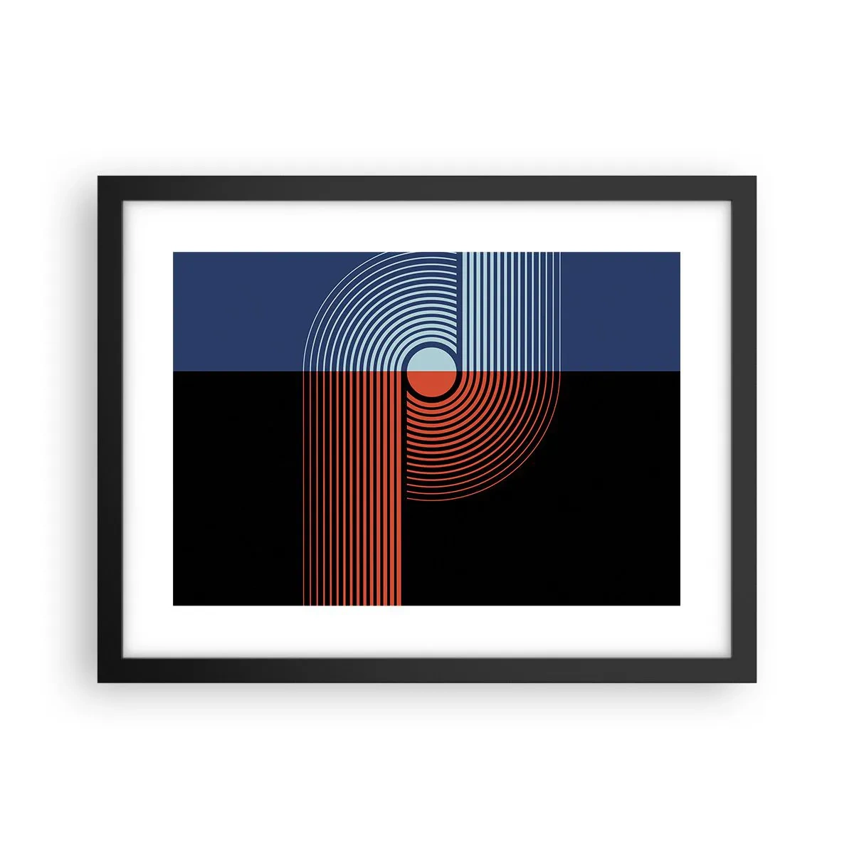 Poster in een zwarte lijst - In een geometrische omhelzing - 40x30 cm
