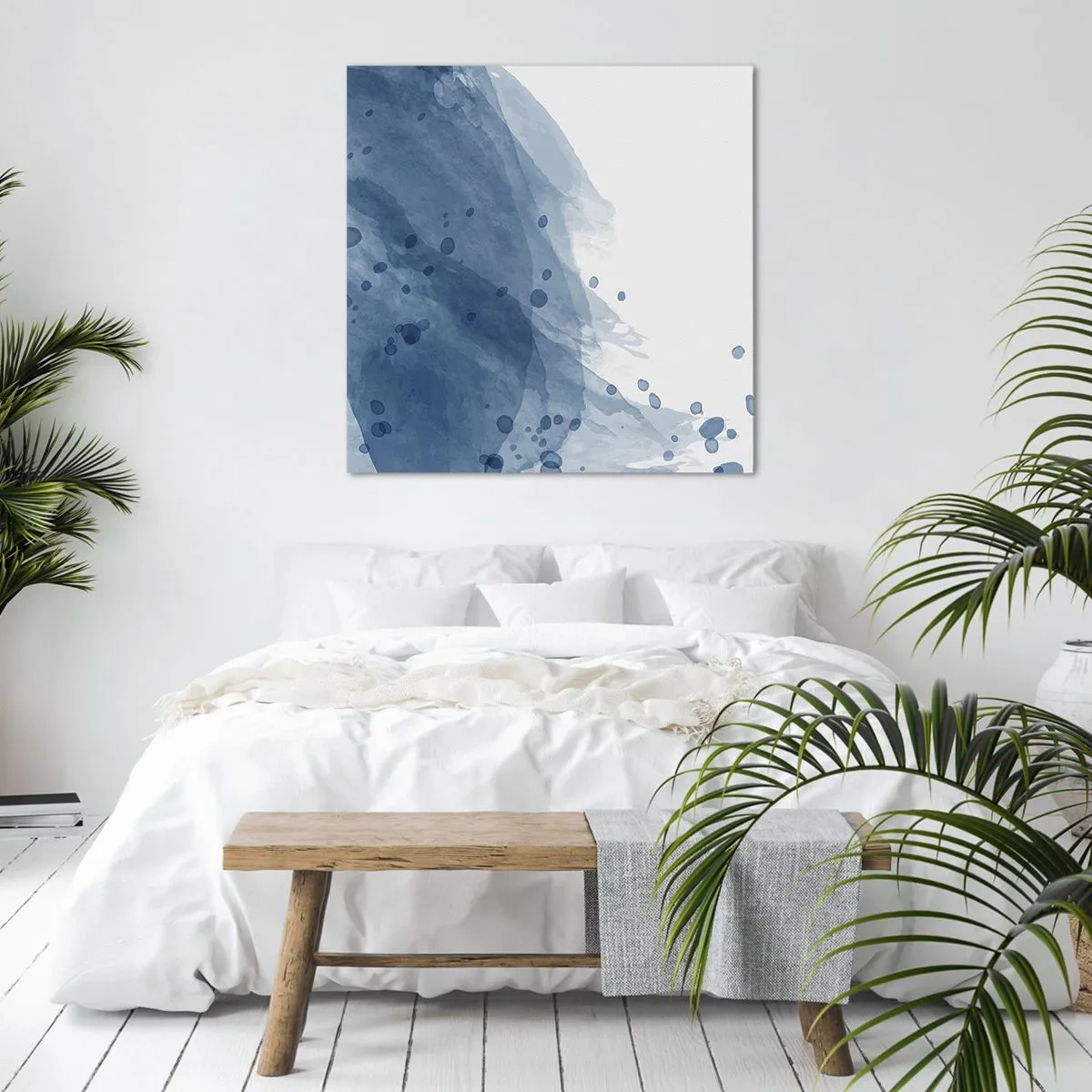 Schilderen op canvas - Blauwe tule - 60x60 cm