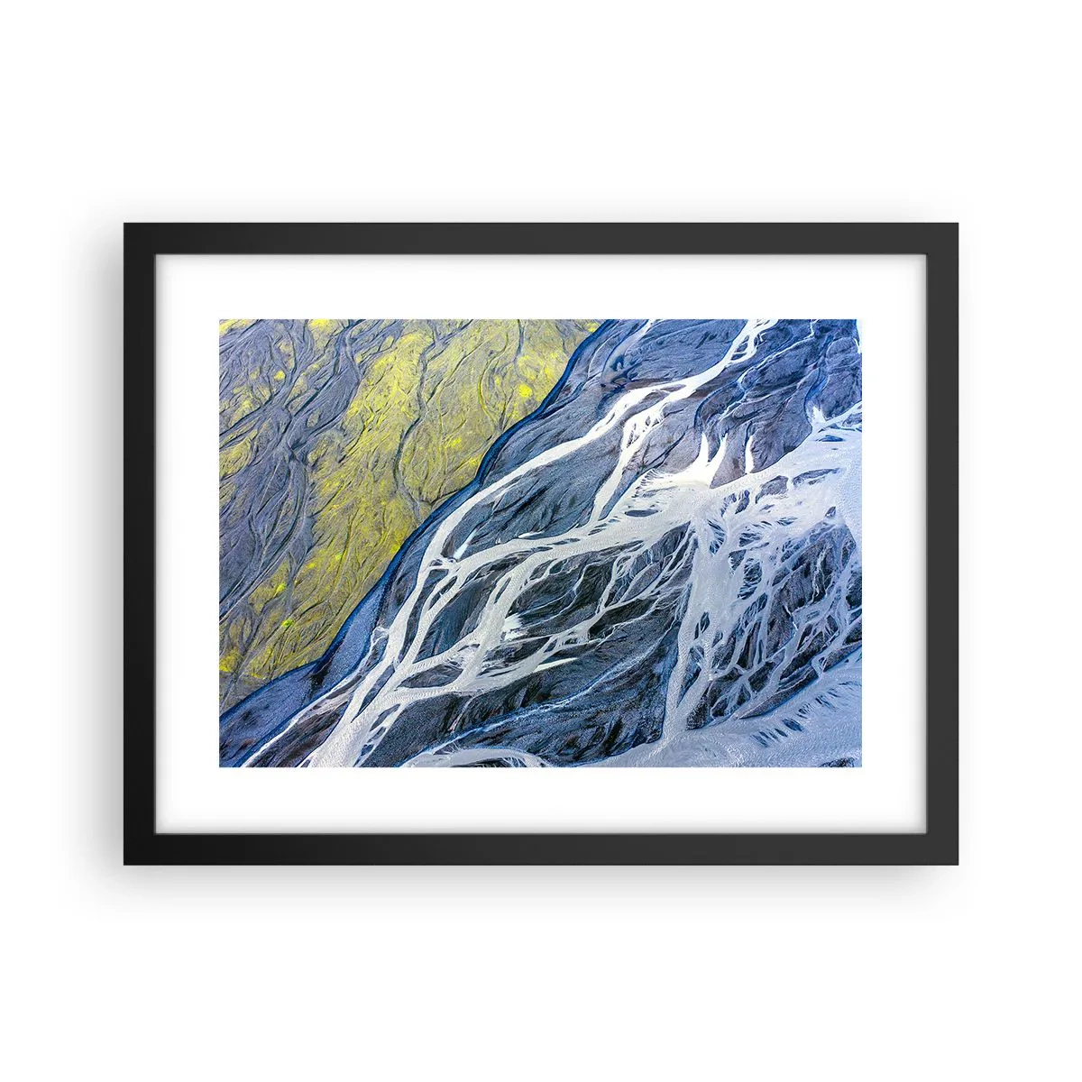 Poster in een zwarte lijst - Rotstekeningen van de natuur - 40x30 cm