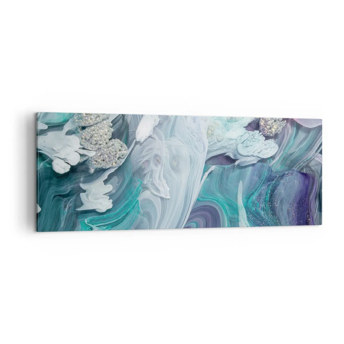 Schilderen op canvas - Stromingen van hemelsblauw - 140x50 cm