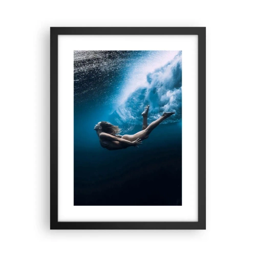 Poster in een zwarte lijst - Een moderne zeemeermin - 30x40 cm
