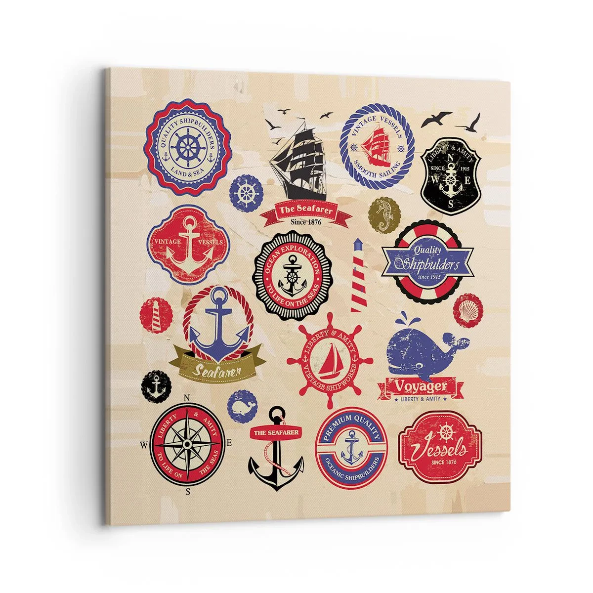 Schilderen op canvas - Zeilende broederschap - 60x60 cm