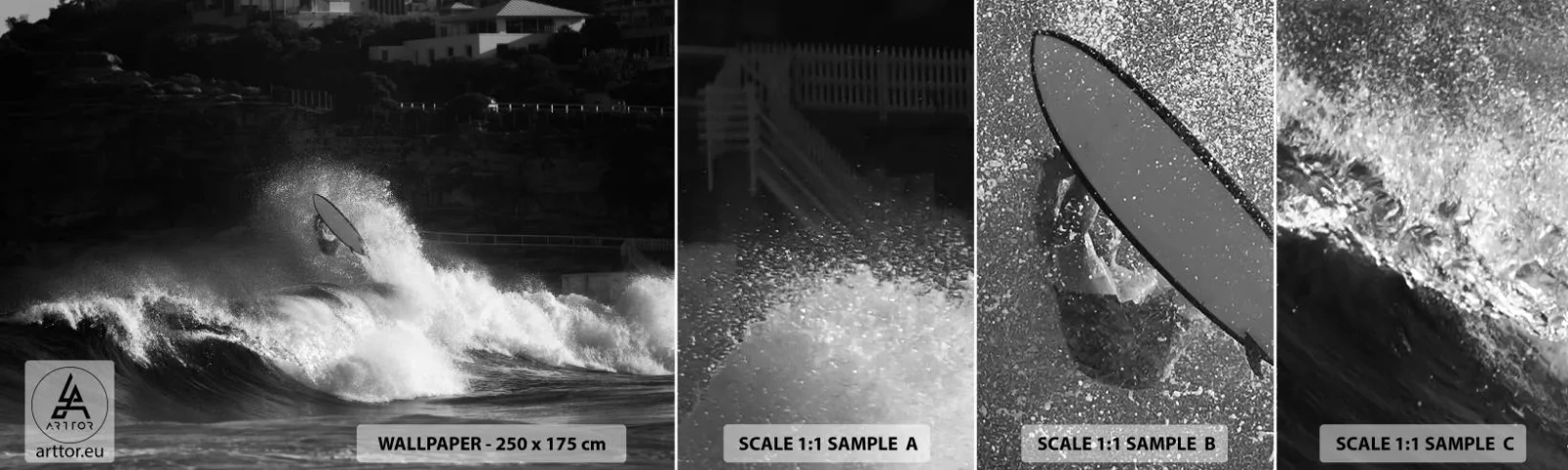 Fotobehang Staaltje Standard Eco - Uitdaging aanvaard! - Surfen, Golf, Watersport - 100x30 cm