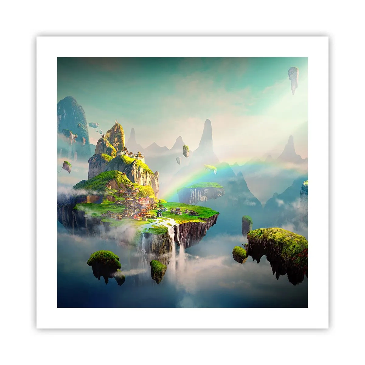 Poster - Midden in de lucht - gelukkige eilanden - 50x50 cm