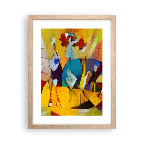 Een poster in een licht eiken lijst - Zon - leven - vreugde - 30x40 cm