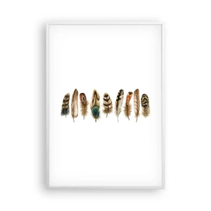 Poster in een witte lijst - Een gevederde variatie - 70x100 cm