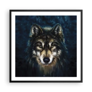 Poster in een zwarte lijst - Alfa? en omega - 60x60 cm