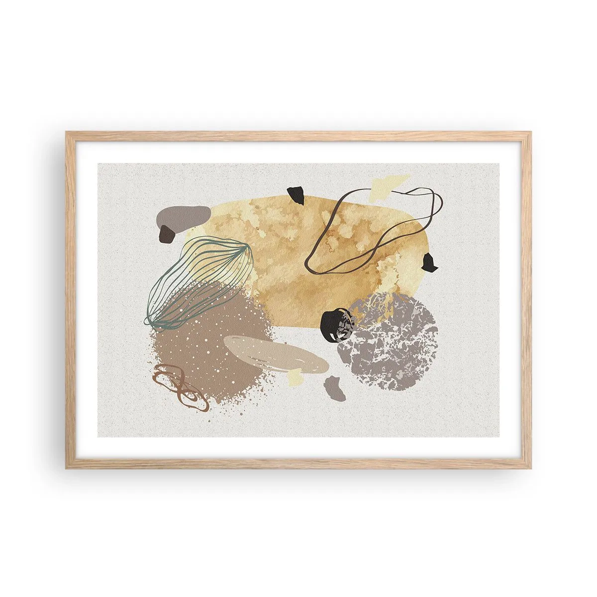 Een poster in een licht eiken lijst - Toegepaste plumcologie - 70x50 cm