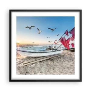 Poster in een zwarte lijst - Een welverdiende rust - 50x50 cm