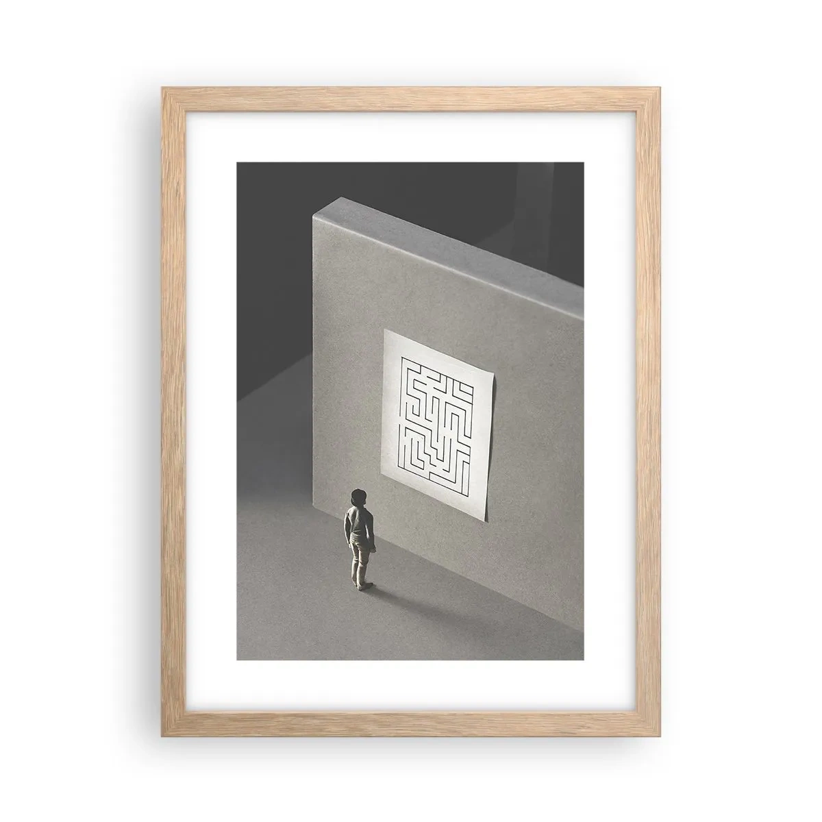 Een poster in een licht eiken lijst - Maar waar ben ik? - 30x40 cm